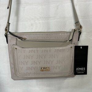 NWT Jones New York Yvette Crossbody Purse & Pouch 11JN951JN-MSC Emboss Cement